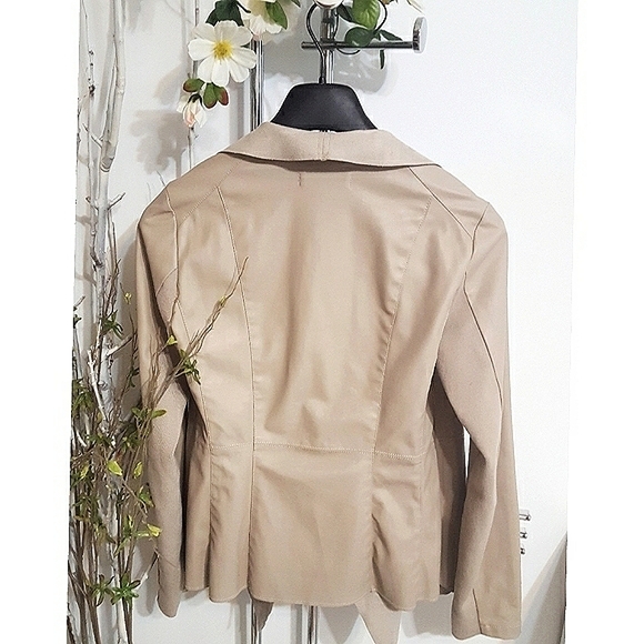 🔖Ricki's⚡Faux Leather Long Sleeve Lightweight Jacket🍂Waterfall Collar - Picture 5 of 6
